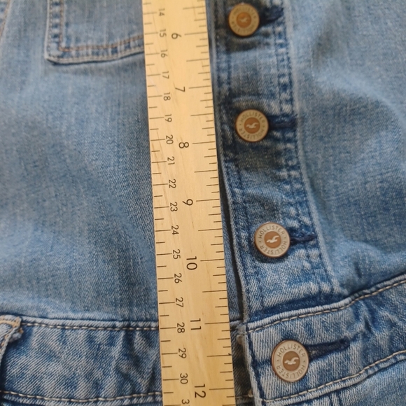 Hollister Denim Boyfriend Overalls Womens Large 36"X 24" Thrashed Jeans - Picture 8 of 11